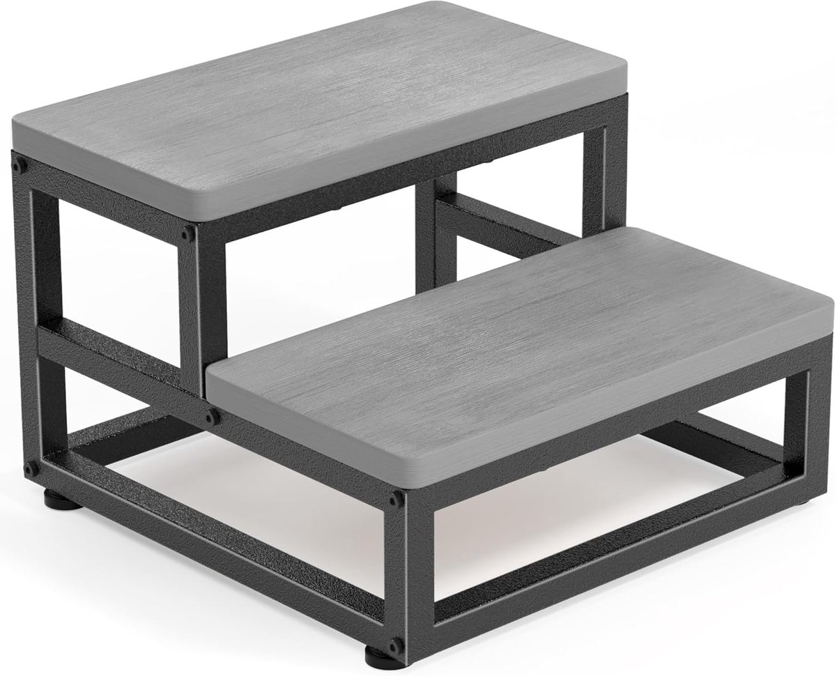 Twee-traps voetenbank - Heavy duty - Waterdicht HDPE - Ideaal voor keuken en badkamer - ShopVlot