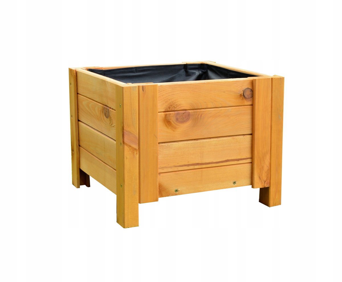 Houten bloembak vierkant 39x39x30 cm, weerbestendig