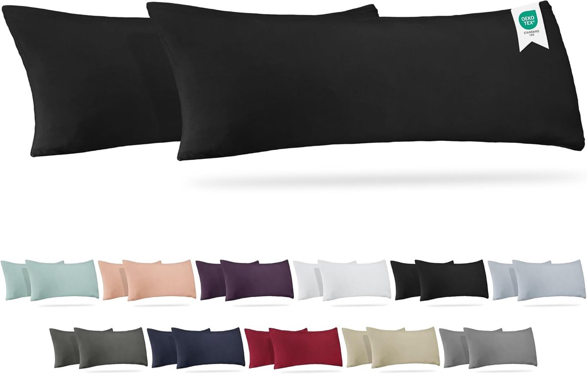 Cushion Covers 40x145 cm - 100% Jersey Katoen - Met Rits - Voor een Comfortabele Slaap - ShopVlot