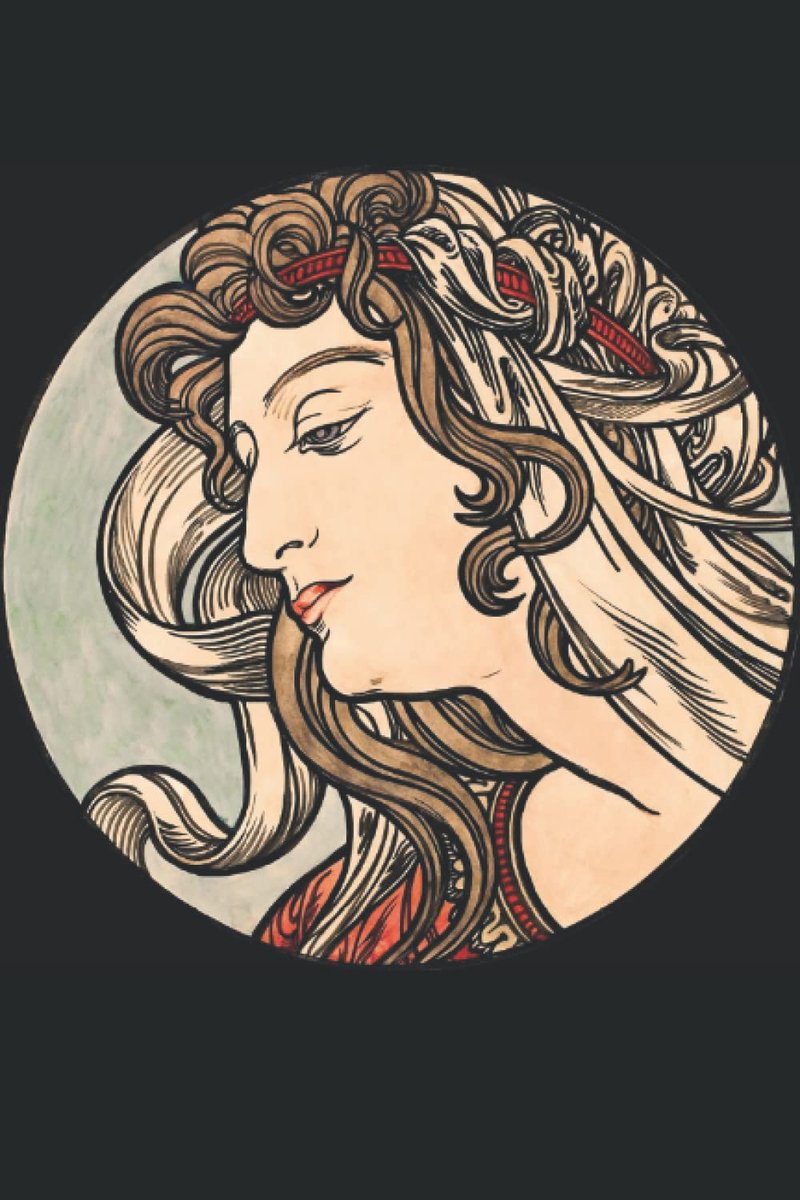 Notitieboek ongebladerd - 80 genummerde pagina's - vintage Art Nouveau illustratie - ShopVlot