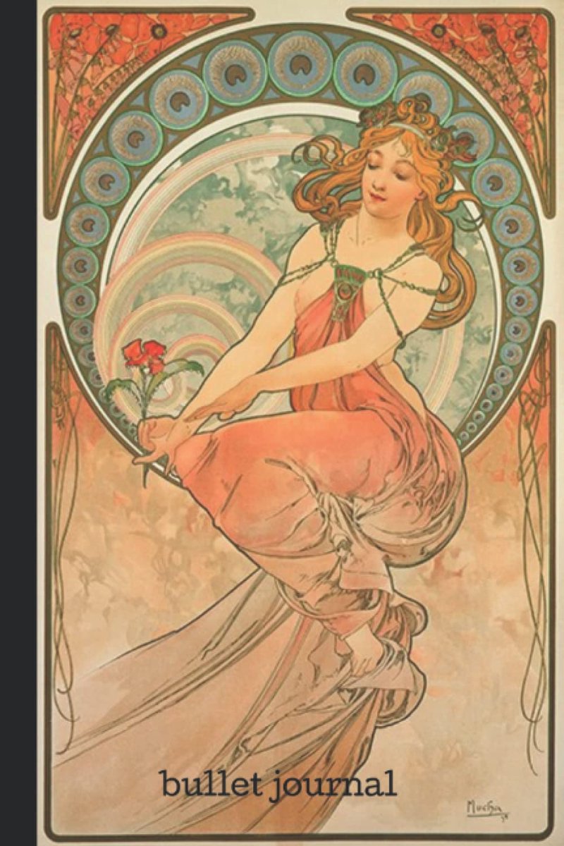 Bullet Journal jaarplanner - Dotted grid 104 pagina's - Mucha art nouveau omslag - Ideaal voor creatief plannen - ShopVlot