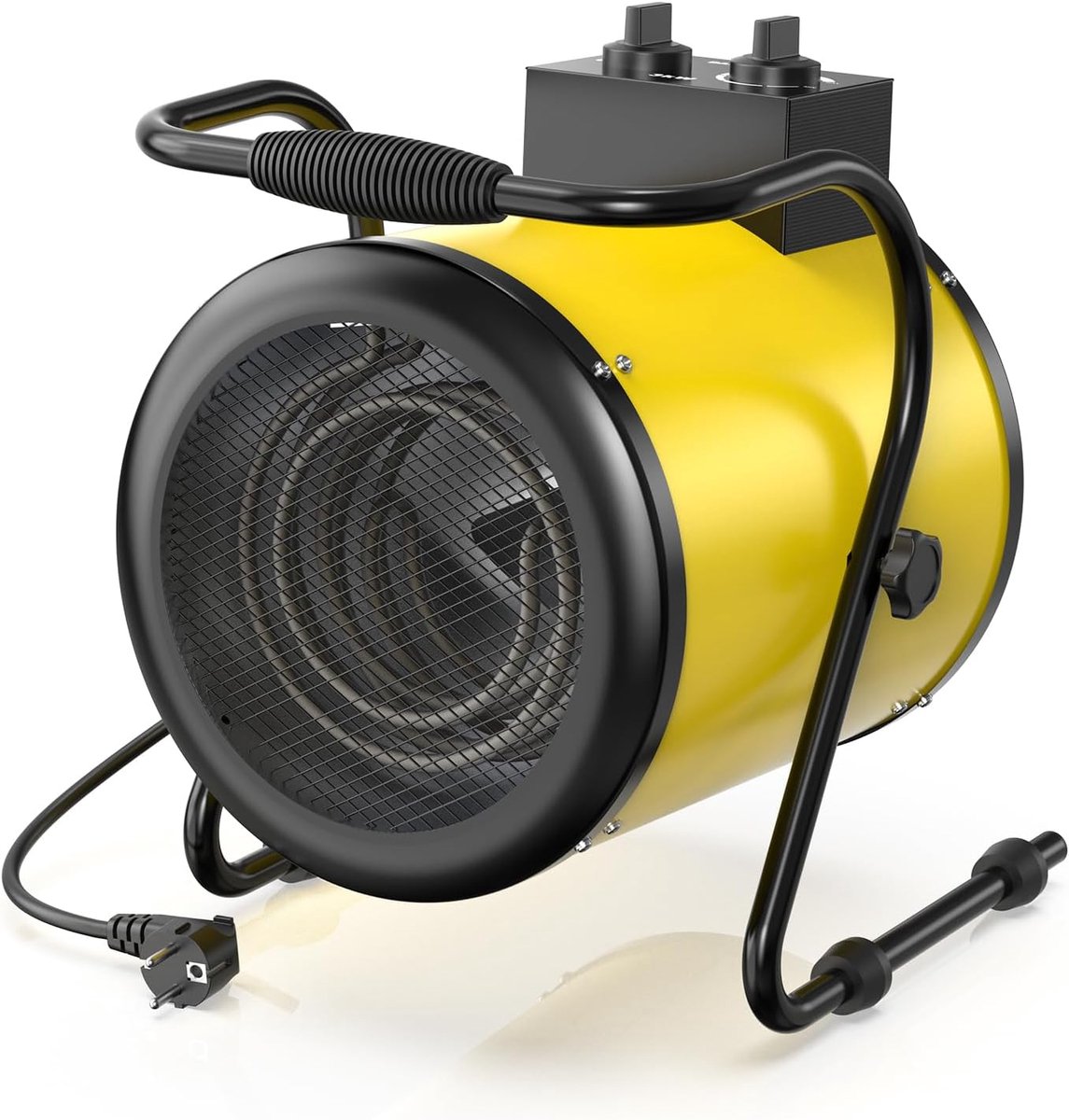 Industriële elektrische heater 3000W - draagbaar en stalen behuizing - met thermostaat en oververhittingsbeveiliging - ShopVlot