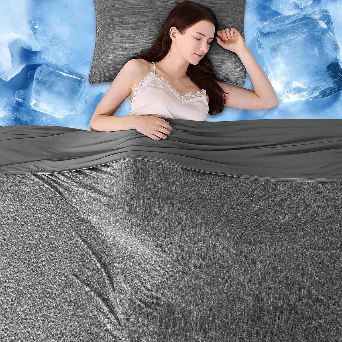 Verkoelend Dekentje - Zomerdeken Koel - Warmte Afvoeren - Q-Max 0.5 Koelvezel - 150x200 cm - Zwart