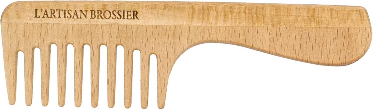 Houten kam met handvat - gemaakt van beukenhout - ergonomisch ontwerp - ideaal voor dagelijks gebruik - ShopVlot