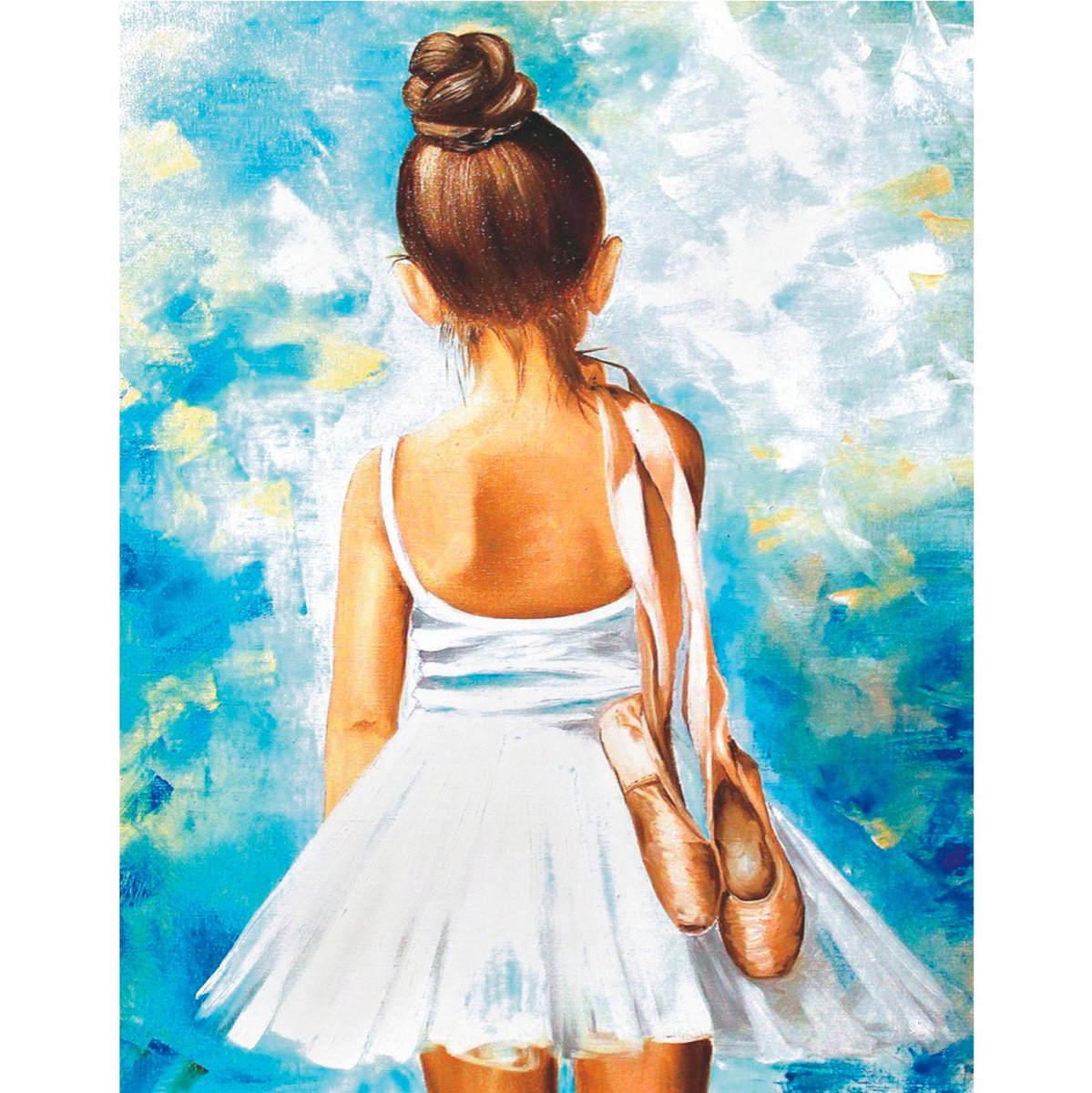 5D Diamant Schildern op Spieraam - Kleine Balletdansers 40x50 cm