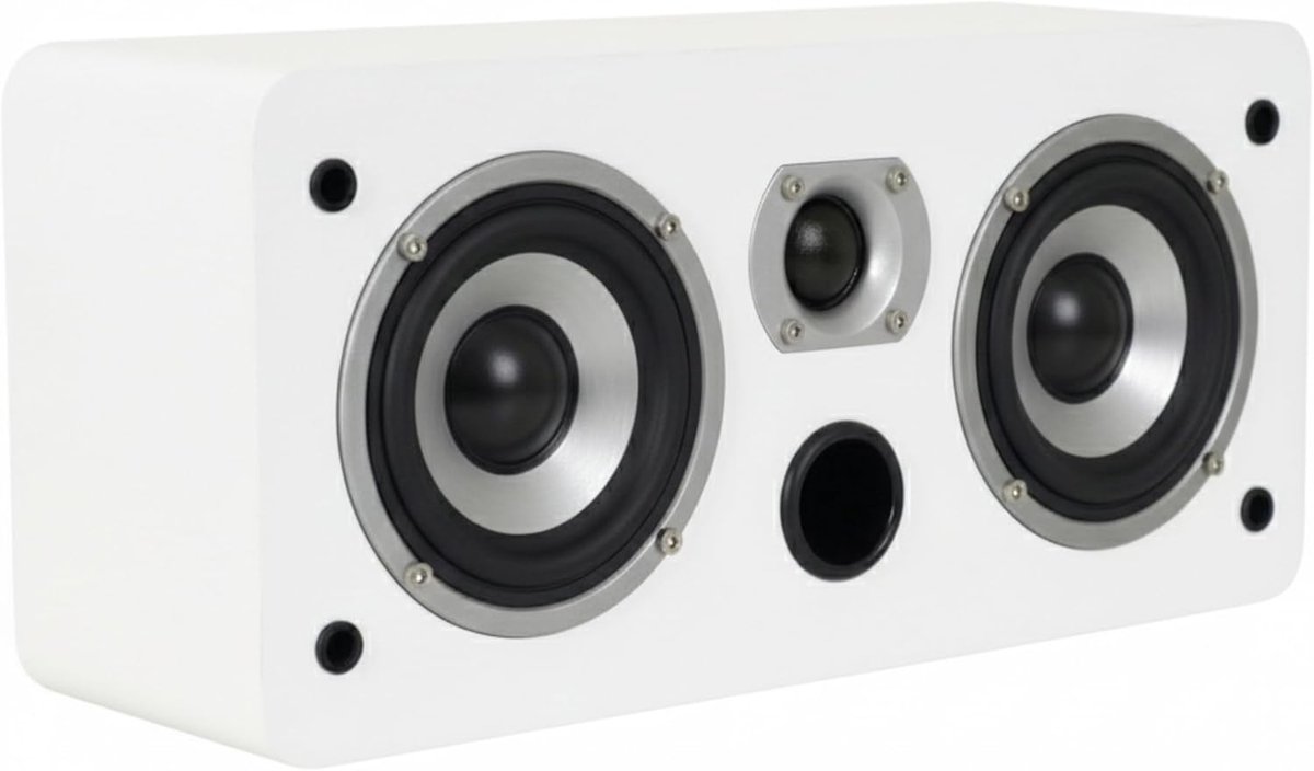 Center Speaker - Home Cinema Speaker - Duidelijke Dialogen - Compact Ontwerp - 11 cm Diep - Wit Mat
