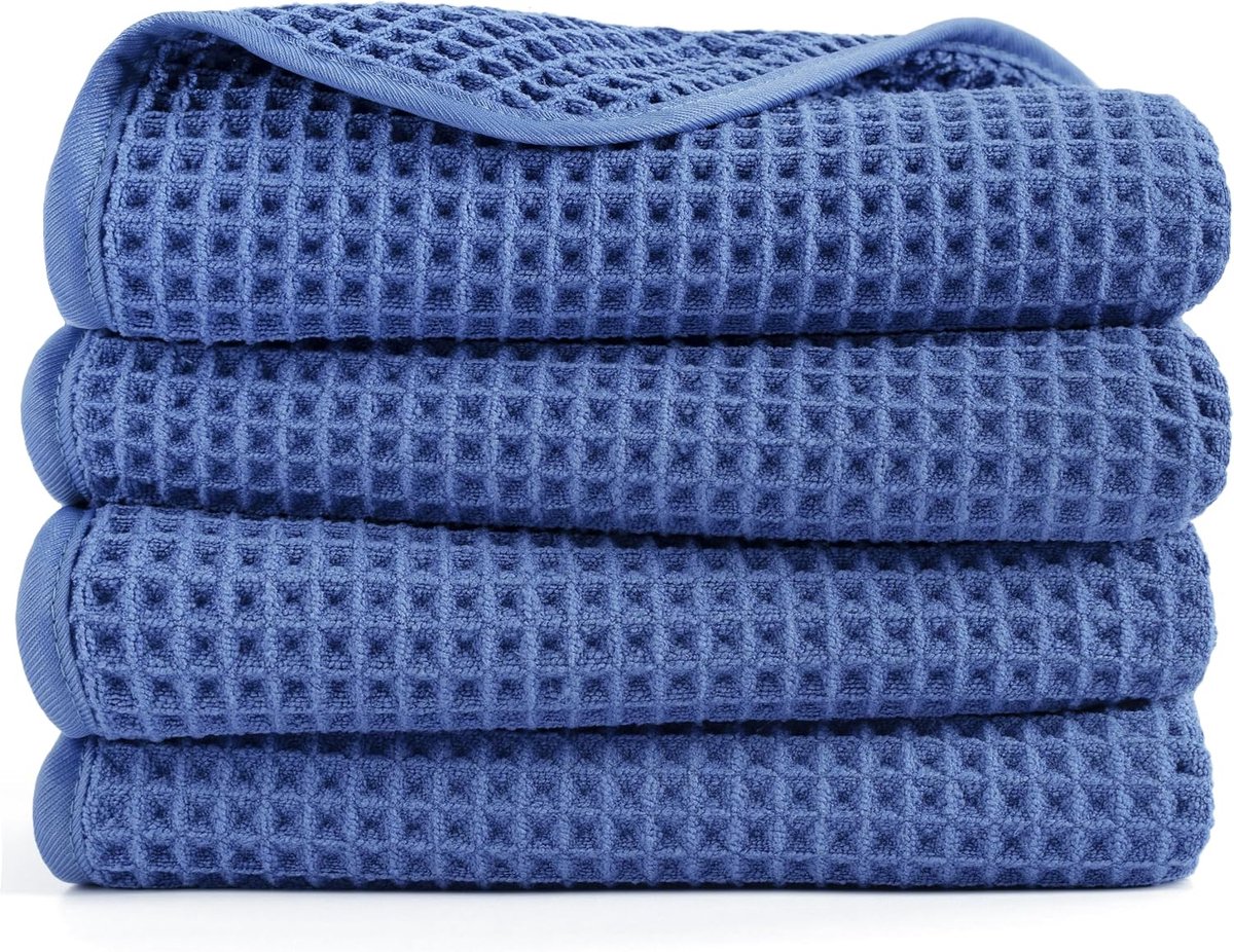 Handdoek microvezel waffle 16x30 inch - snel drogend 430 GSM - zacht en lichtgewicht - ideaal voor thuisgebruik - SnelShoppen