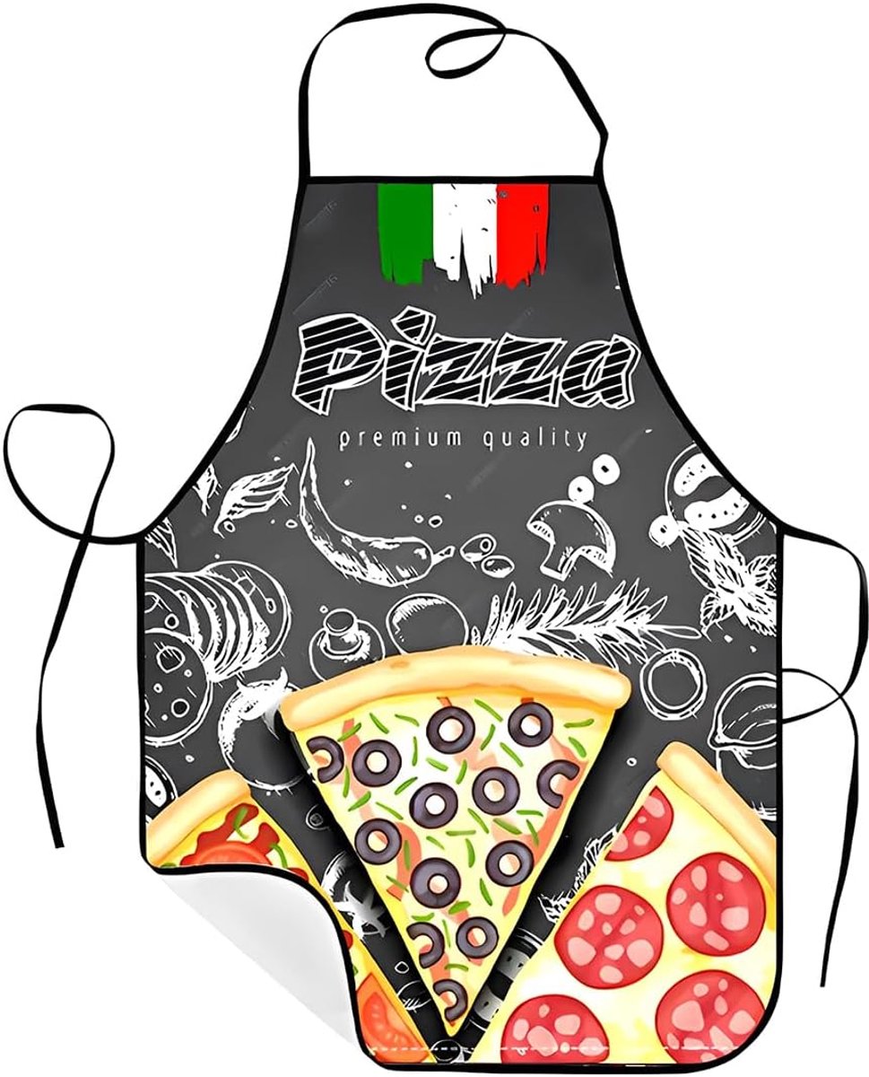 Keukenschort voor heren 60 x 80 cm - Italiaanse stijl - verstelbare maat - grappige barbecue cadeau - SnelShoppen