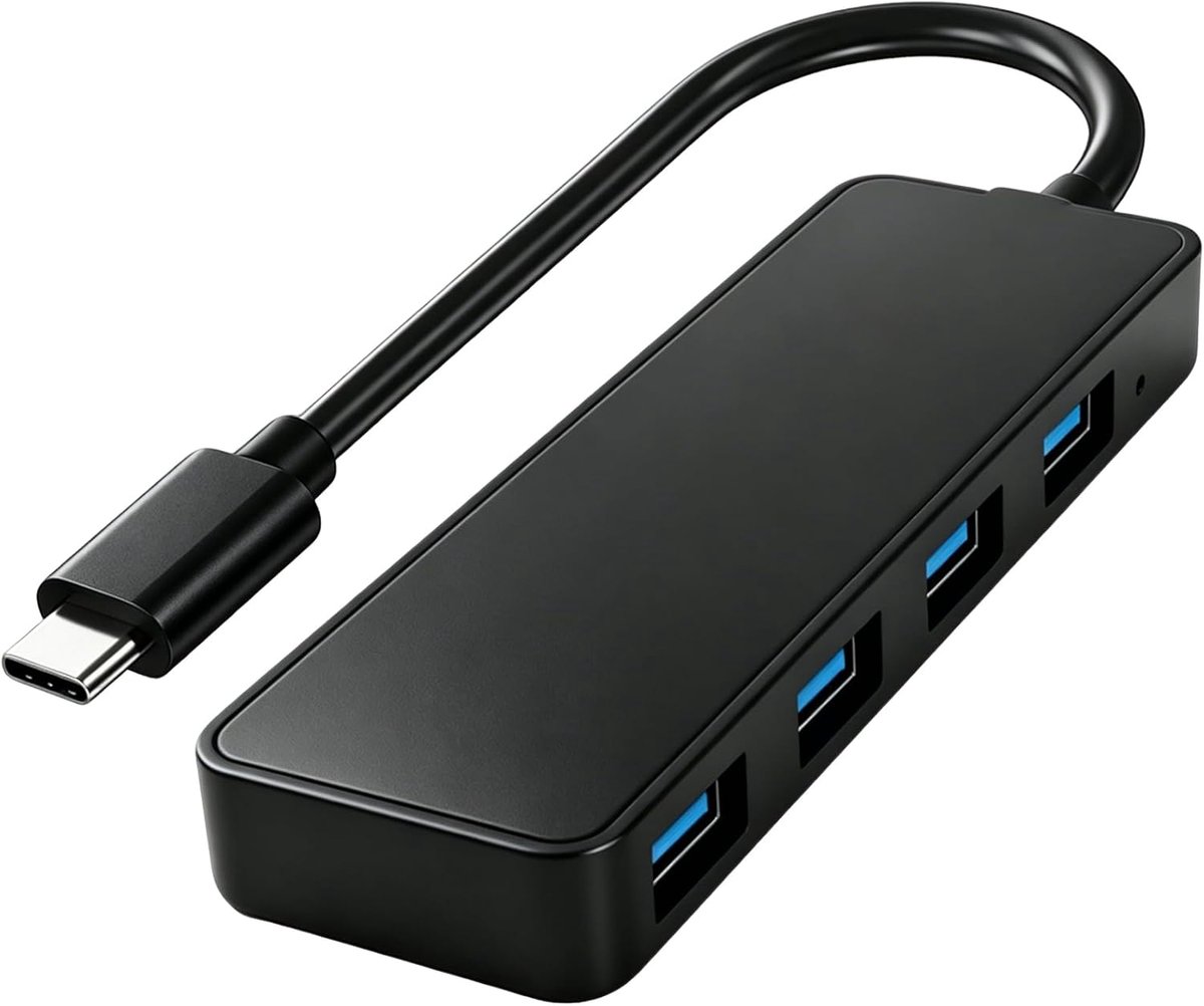 USB-C naar USB-adapter 4 poorten - USB 3.0 hub - 5 Gbit/s - ideaal voor externe apparaten - SnelShoppen