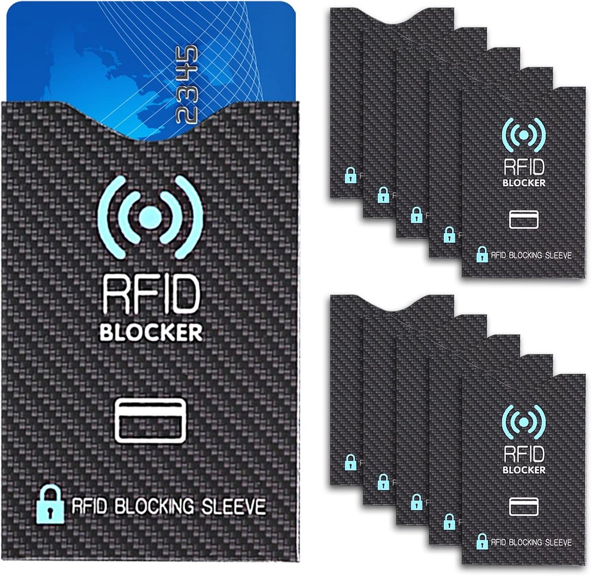 RFID Blocking Credit Card Case - Pack van 10 - Multi-kleur - Waterproof en anti-diefstal bescherming - SnelShoppen