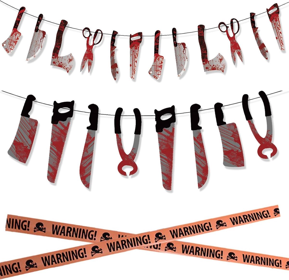 Halloween versieringen - 3-delige angstaanjagende mes banner - spookachtige party accessoires - SnelShoppen