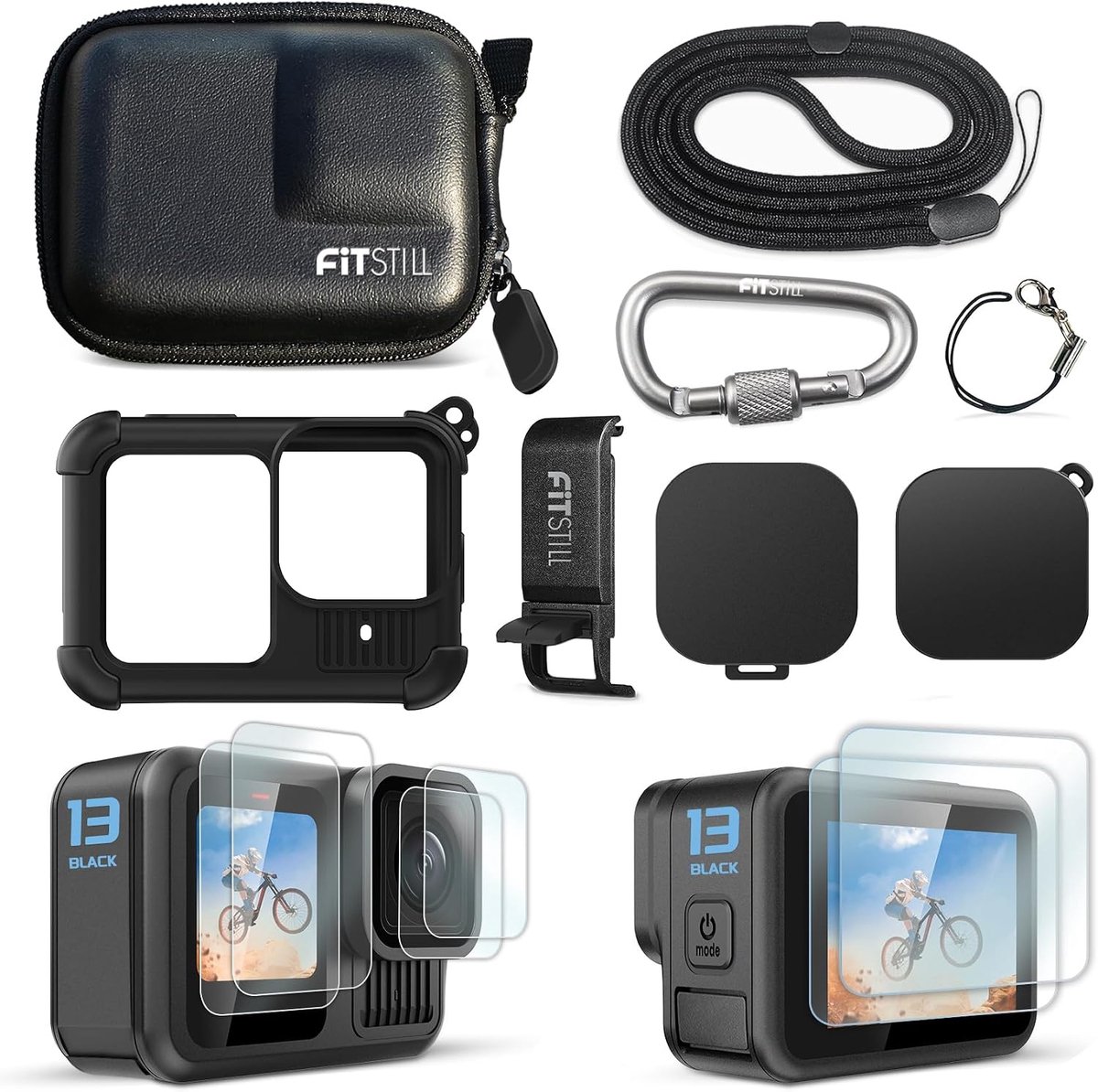 Mini draagtas - rubber beschermhoes - voor Go Pro Hero 13 - extra bescherming - SnelShoppen