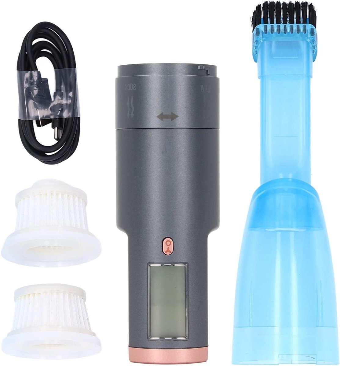 Auto Stofzuiger - Draagbare Reiniger - Auto Interieur Schoonmaken - Krachtige Zuigkracht - 652 g - Zwart Blauw