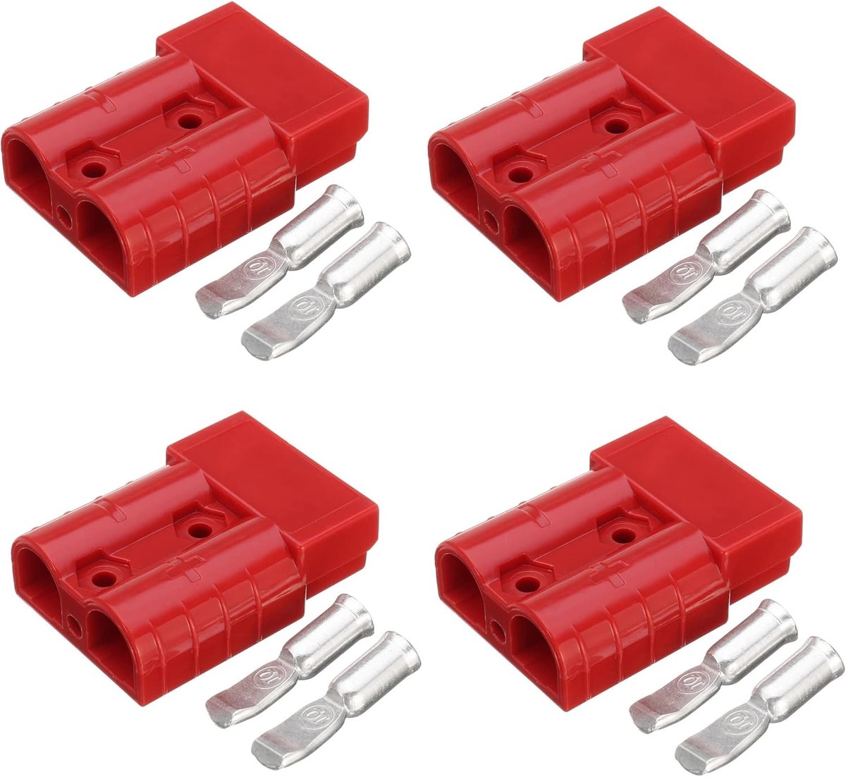 Accu connectoren 50 A 600 V - Set van 4 - Zilver-geplateerde koper - Betere prestaties met minder warmte - SnelShoppen