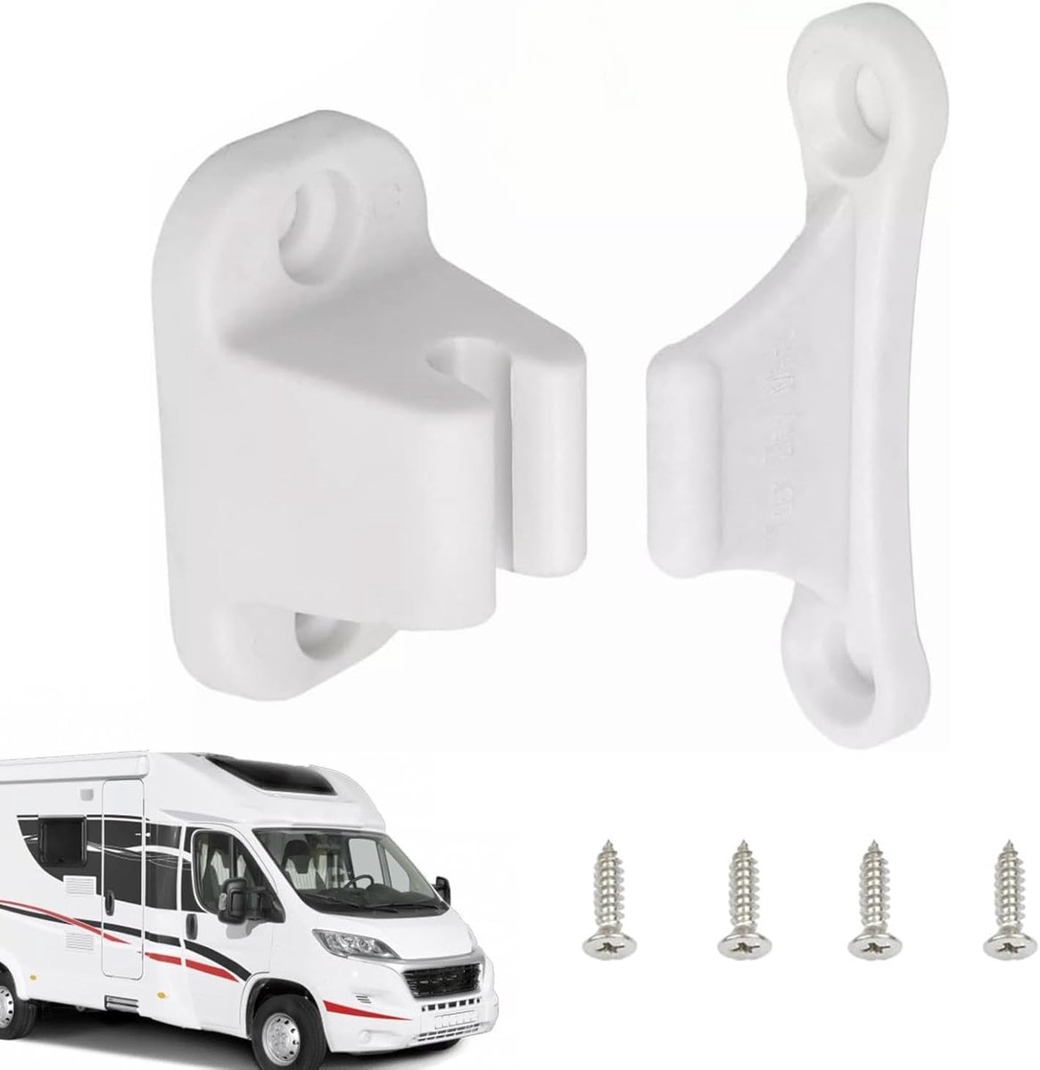 T-vormige Deurhouder voor Caravan en Camper - Deursnapper en Slot - Wit