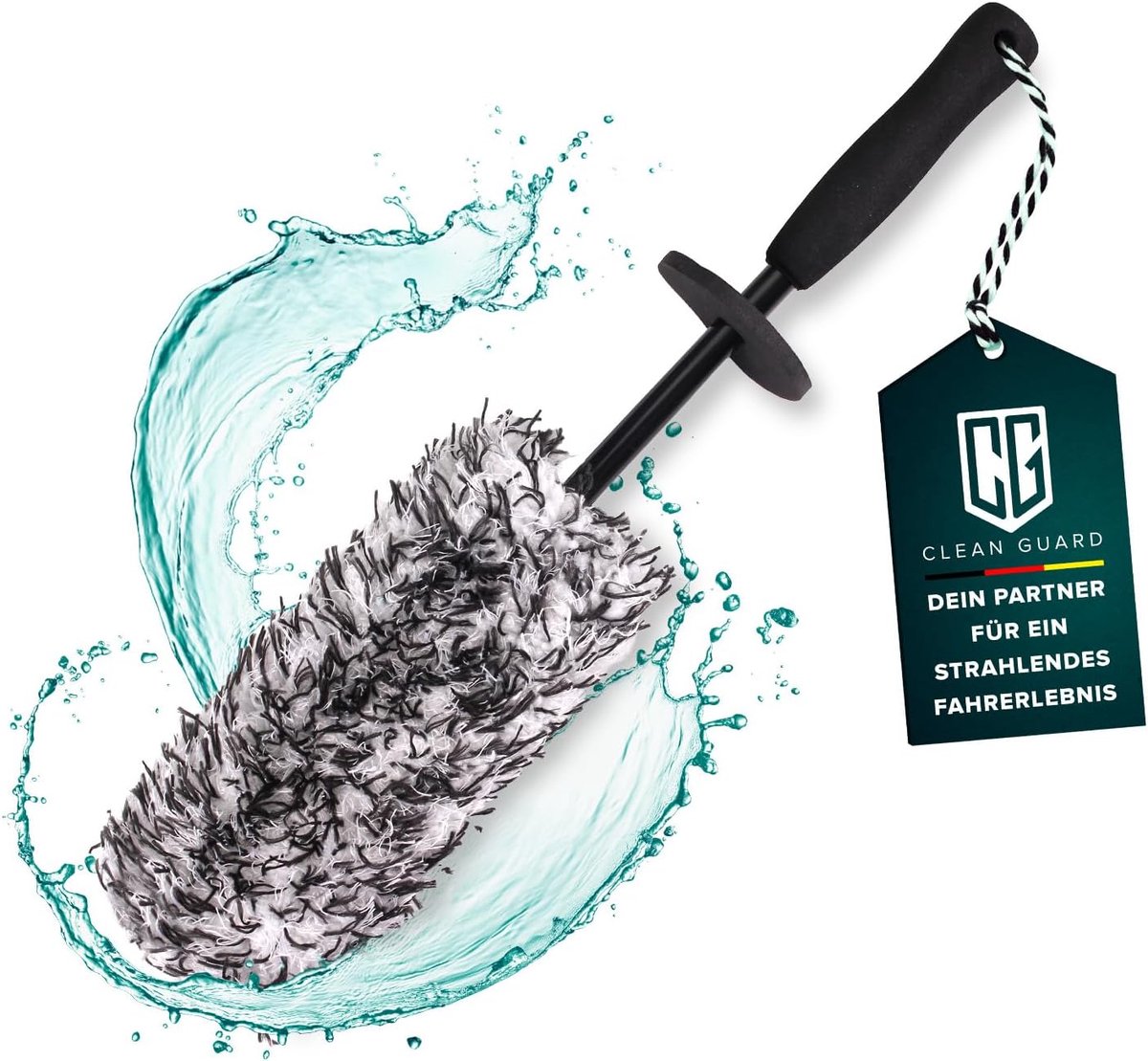Clean Guard Microfibre Rim Brush, Gentle Cleaning for All Rims of Car and Motorcycle, Optimal Rim Cleaner for - ShopVlot