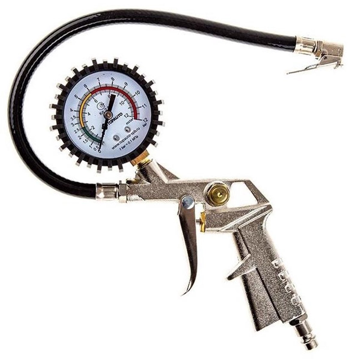 Pneumatisch blaaspistool met manometer - max. 12 BAR, 1/4" aansluiting [55805B]
