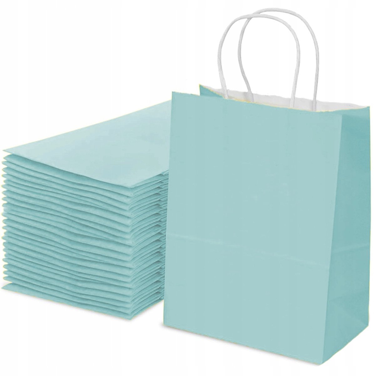 Blauwe papieren tas 180x80x225 Kraft met gedraaid handvat