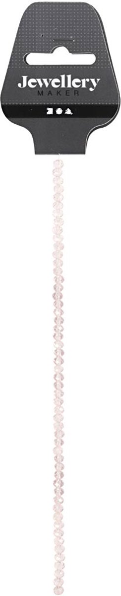 Facet Kralen, d 4 mm, gatgrootte 1 mm, lichtroze, 45 stuk/ 1 doos