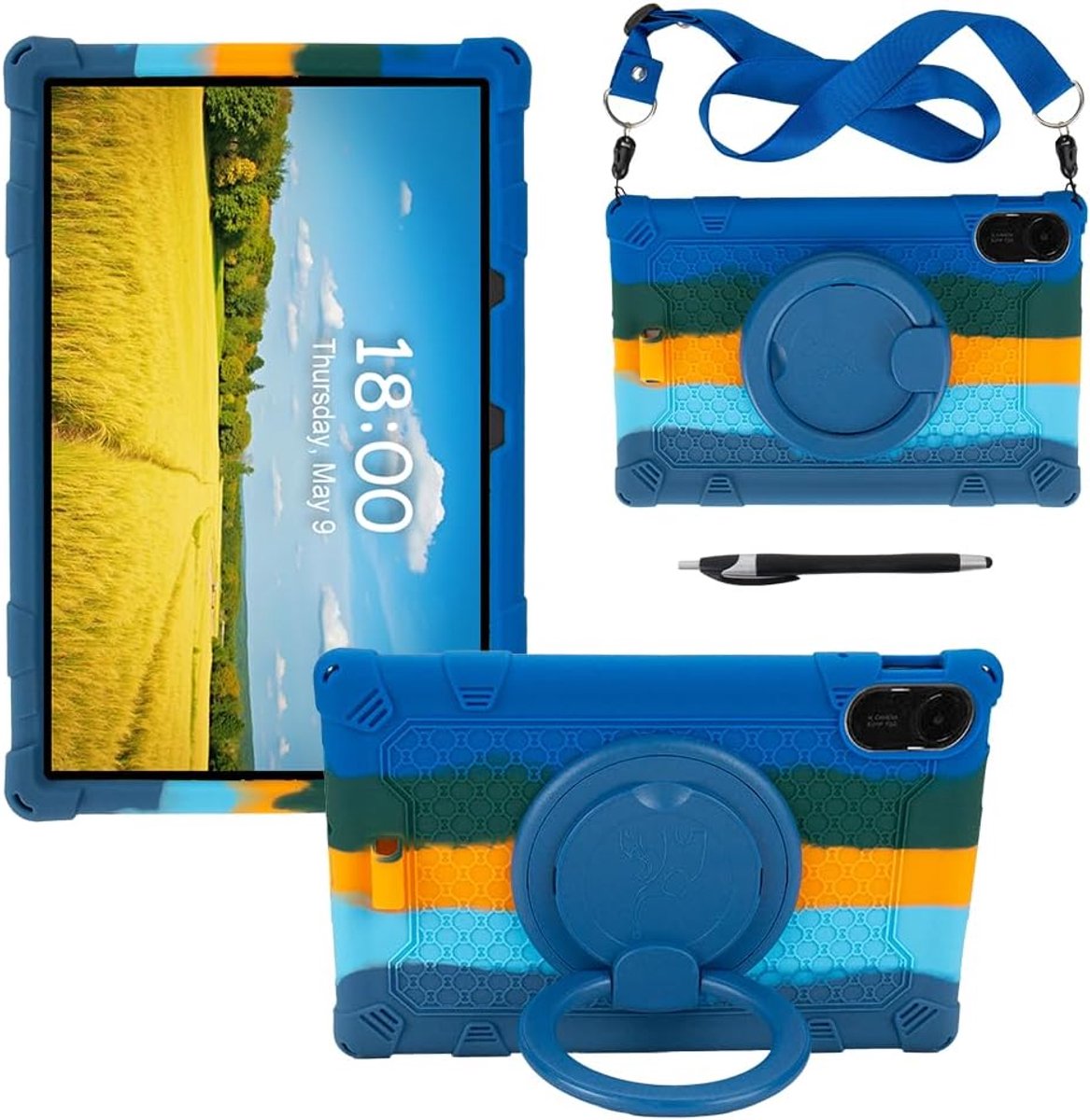 Hoesje voor Xiaomi Redmi Pad 2 Tablet 11 inch - siliconen - roterende standaard - ideaal voor films kijken - ShopVlot