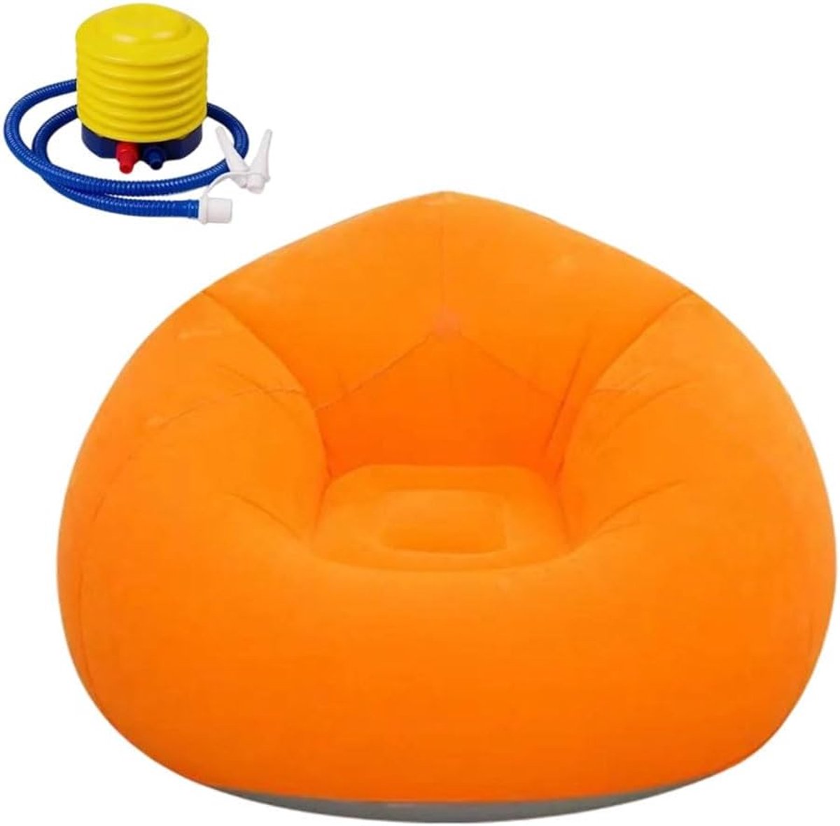 Opblaasbare zitzak 110 x 85 cm - fluwelen bekleding - ergonomisch ontwerp - ideaal voor ontspanning - ShopVlot
