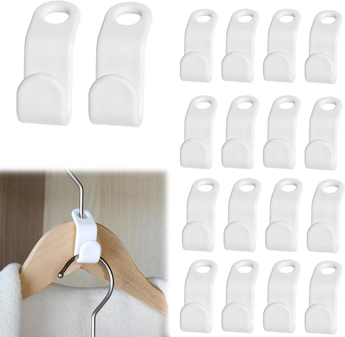 Kledinghaken voor kleerhangers - ruimtebesparend - robuuste kunststof - maximaliseer opslagcapaciteit - ShopVlot