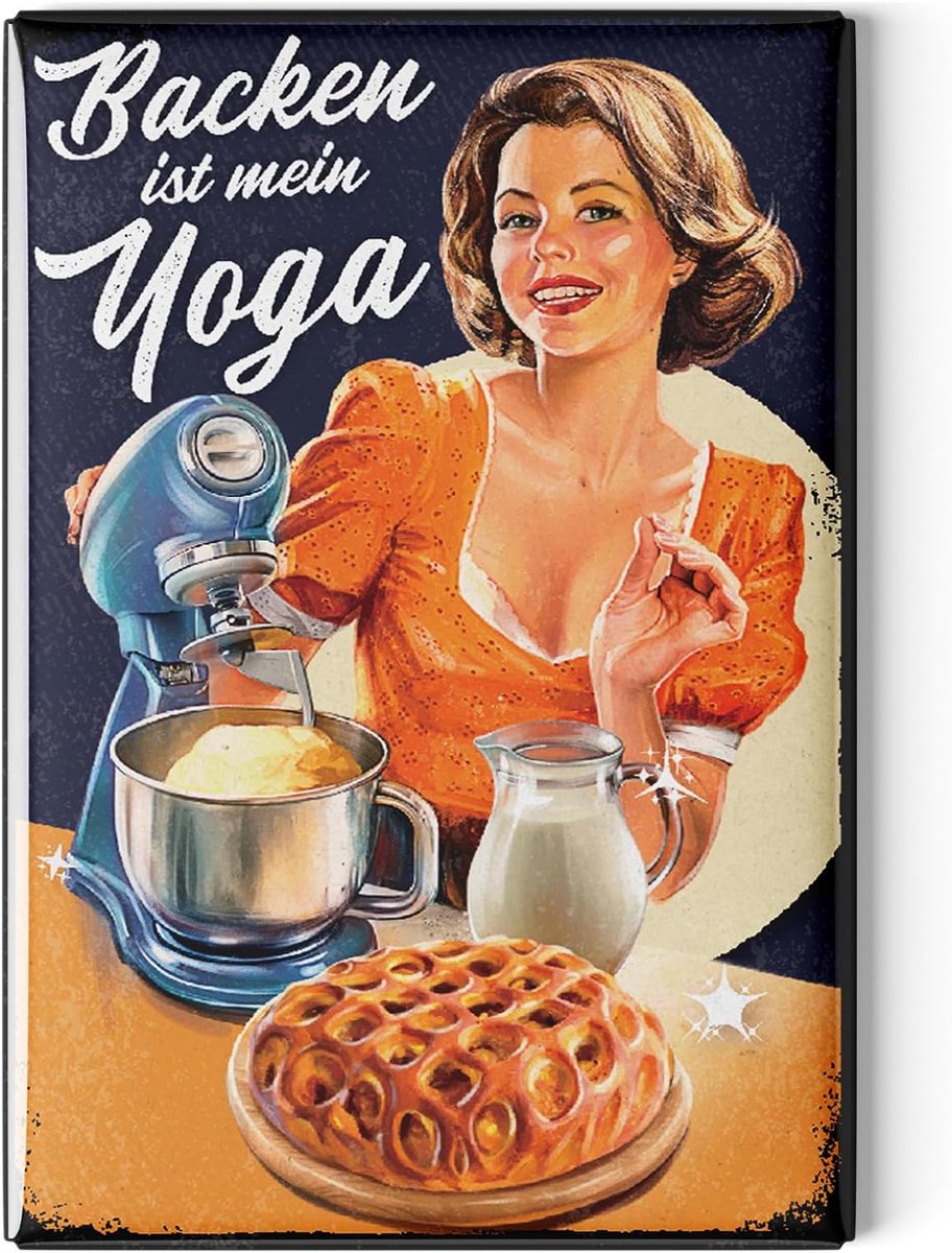 Magneten voor op de koelkast 8 x 5.5 cm - Grappige spreuken - Retro design voor de keuken - ShopVlot