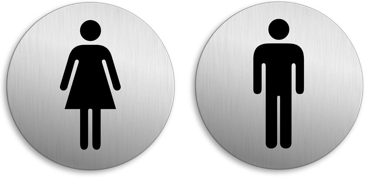 Toiletplaat set van 2 Ø 75 mm - aluminium - zelfklevend - voor een stijlvolle afwerking - ShopVlot