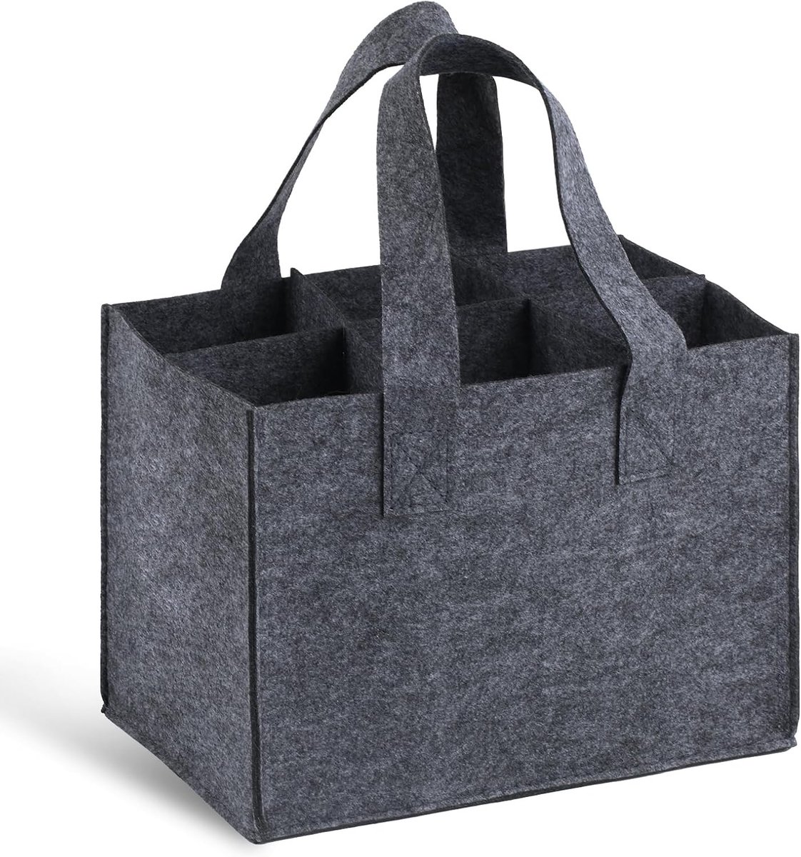Flessendrager 6 flessen - Vilt materiaal - Stevige handgreep - Ideaal voor feestje of picknick - ShopVlot