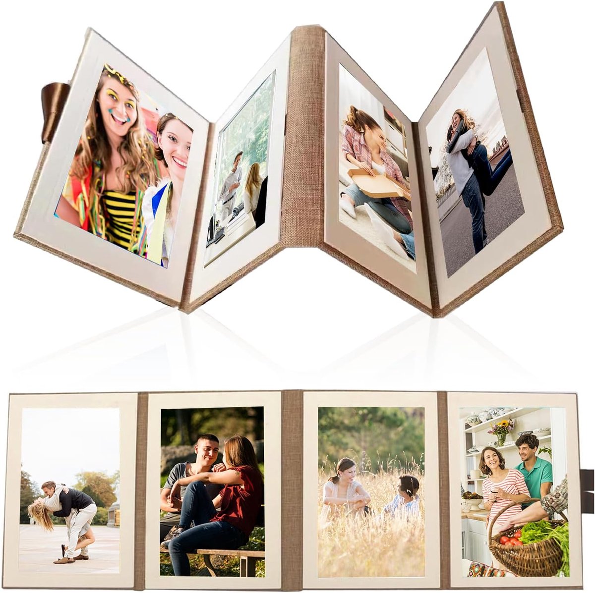 Fotoalbum zelfvormend - mini formaat - leren envelop - ideaal voor bruiloften - ShopVlot