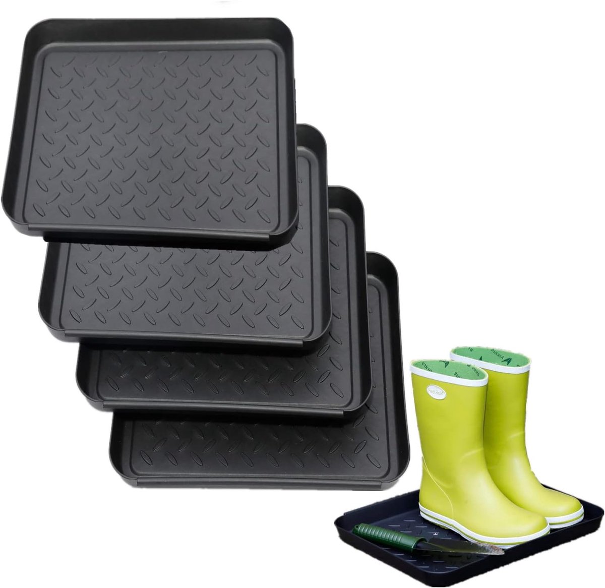 Schoenendruipmat 4-delig - 35 x 27 cm - Kunststof - Houdt entree schoon - ShopVlot