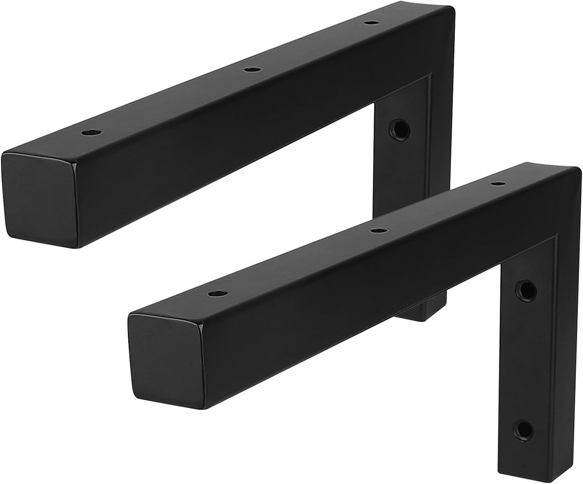 Basinhouder 35 cm - Zwart metalen wandconsole - Stevige L-vormige structuur - Ideaal voor wastafel - ShopVlot