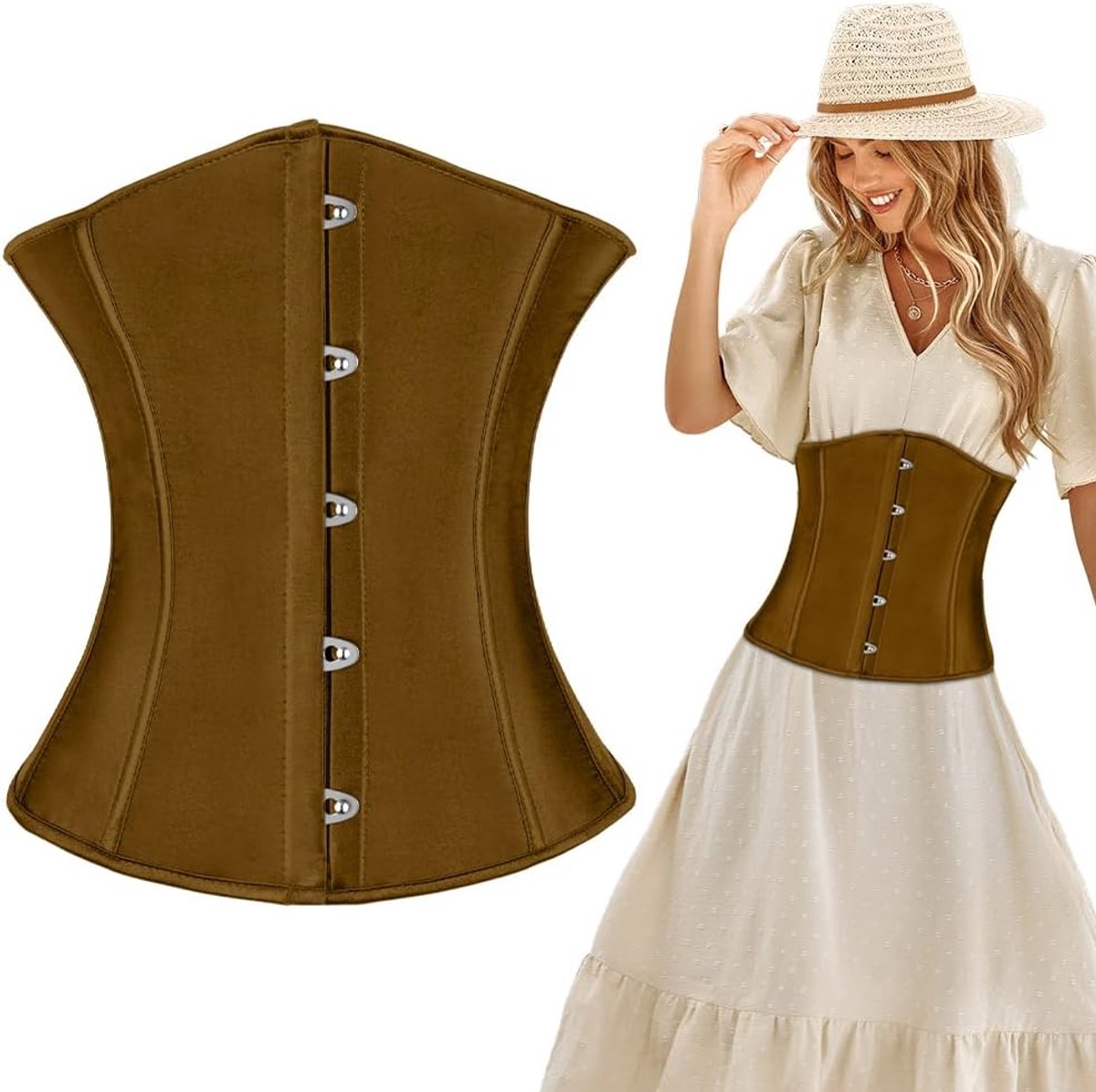 Corset voor vrouwen - volle borst - vintage bloemenprint - laces voor een perfecte pasvorm - ShopVlot