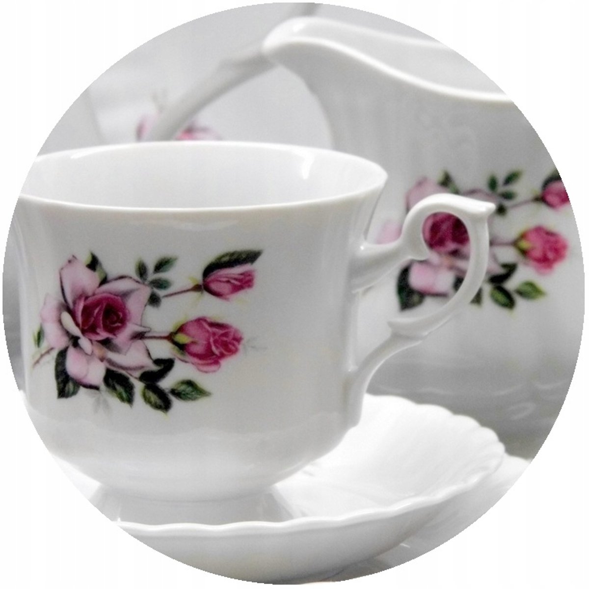 Merkloos Porseleinen Koffieservies voor 6 Personen - 12 Delig