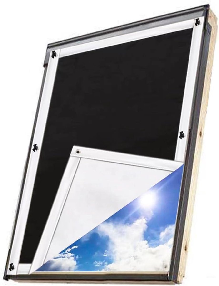 Rolgordijn voor dakramen 37 x 58 cm - Zwartout doek - Thermische bescherming - Perfecte verduistering - SnelShoppen