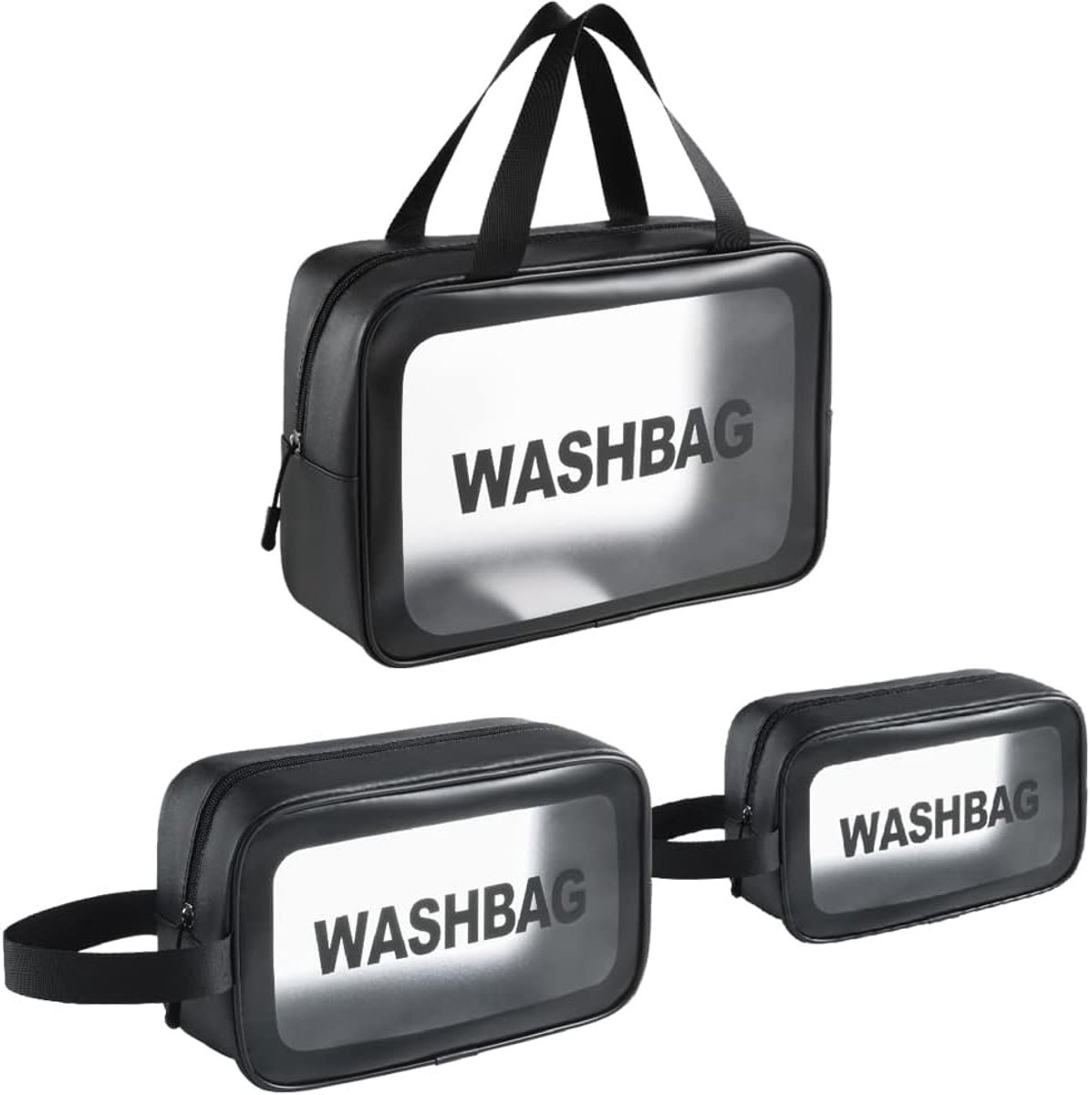 Toilettas set 3 in 1 - transparant - waterdicht - ideaal voor reizen - SnelShoppen