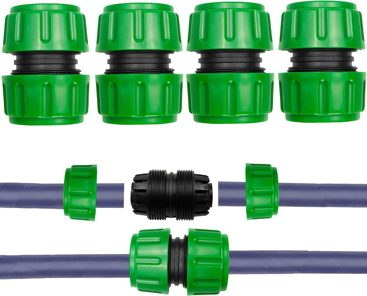 Hose Repair Connector 1/2 inch - 4 Pack - Voor snelle reparatie - Ideaal voor tuinirrigatie - SnelShoppen