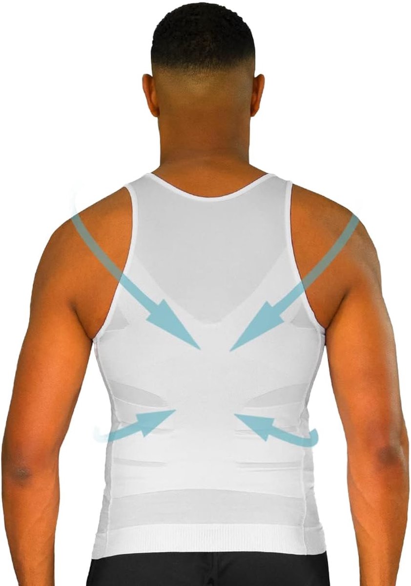 Heren houdingcorrectie tanktop - compressie ondershirt - verlicht rug- en schouderpijn - SnelShoppen