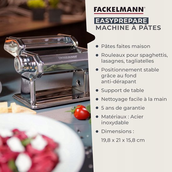 Handmatige pastamachine RVS - 3 rollen voor diverse pasta's — afbeelding 3