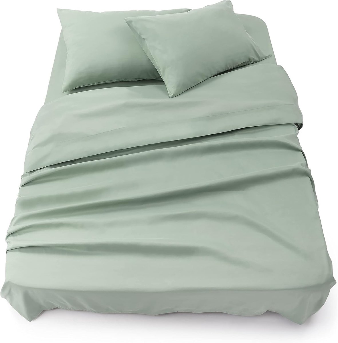 Bedlaken Set van 3 - Microvezel Premium Easy Care - Hoeslaken 150 x 200 x 30 cm - Dekbedovertrek 240 x 275-2 x Kussensloop 50 x 80 cm - Mintgroen