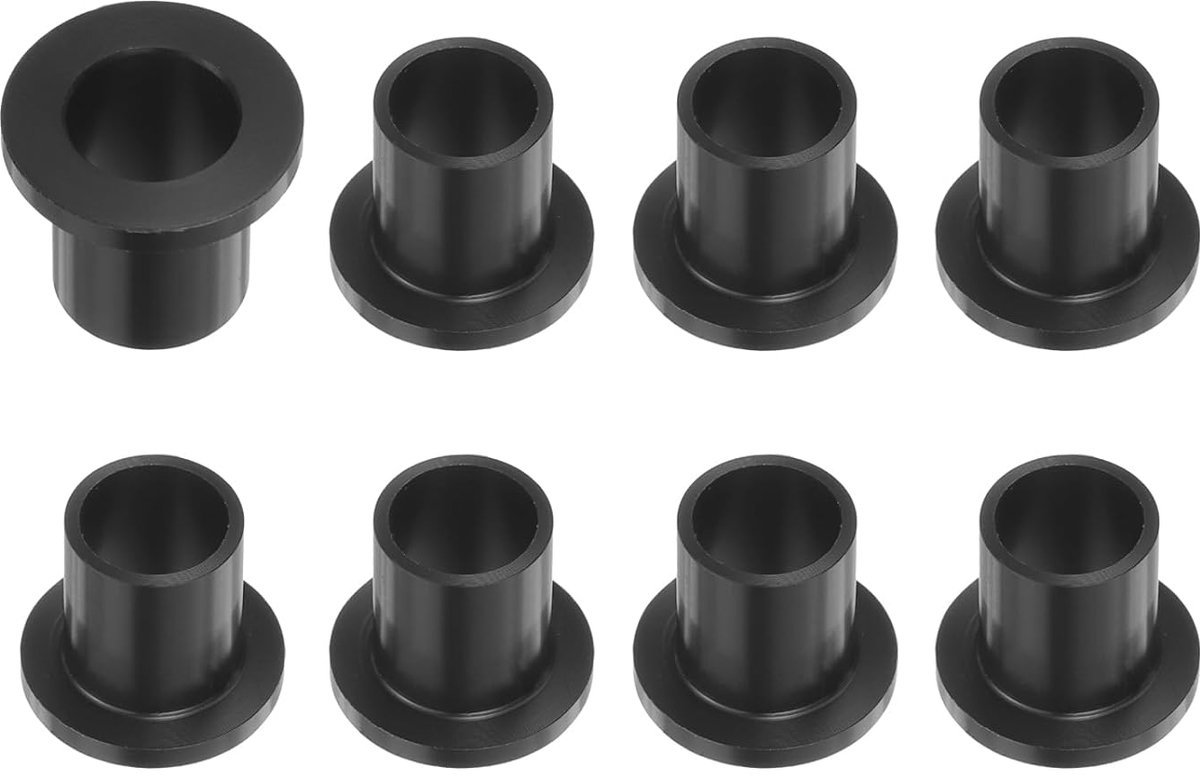 8 stuks dopsleutels van kunststof, 10 mm binnendiameter x 12 mm buitendiameter x 15 mm lengte, kleur: zwart, van pom