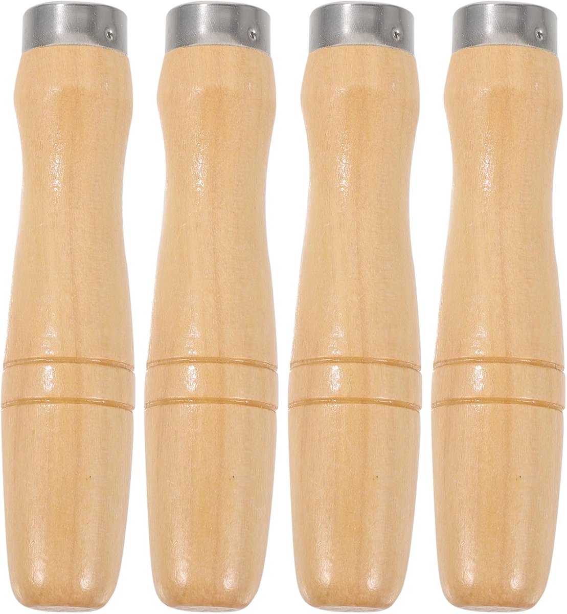 4 Stuks Houten Rasphandvat Universiteit Rugleuning Handvat Ergonomische Vijlgreep Vervanging Dun Houten Mes Ronde Vijl Multifunctioneel Gereedschap