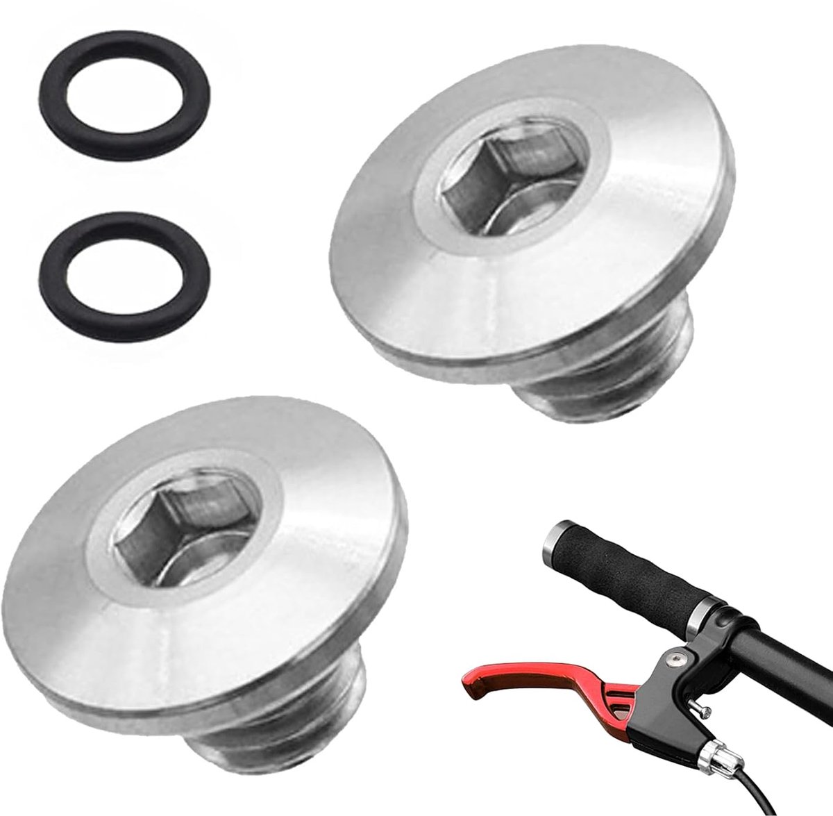 Schroeven, O-ring oliedopschroef, M5 x 10 mm, fietsontluchtingsschroeven, fiets brandstoftank, olievulgatschroef voor racefiets mountainbike remhendel