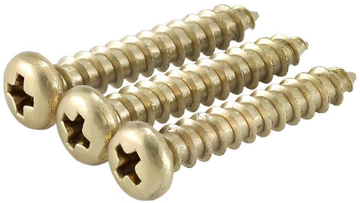 Schroeven Messing Phillips Ronde Kop Houtschroeven M3 x 20 mm (40 stuks)