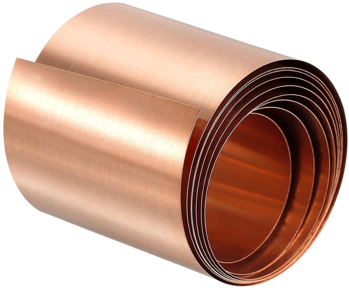 Koperen blad rol metalen folie plaat 1000 mm x 40 mm x 0,5 mm