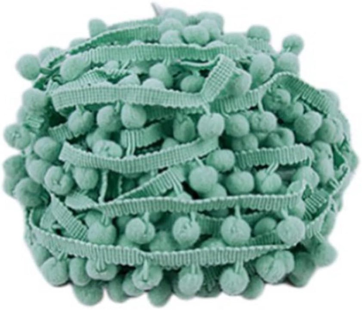 Pomponboord, pomponboord, pomponband, franjes, pomponband, franjes, franjes, versiering, voor kleding, gordijn, decoratie, zeeblauw
