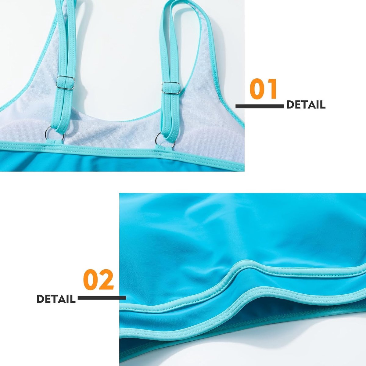 Sets voor dames, bikinitops, hoge taille, buikcontrole, badpakken, hoog uitgesneden damesbadpakken, gevoerde strandkleding