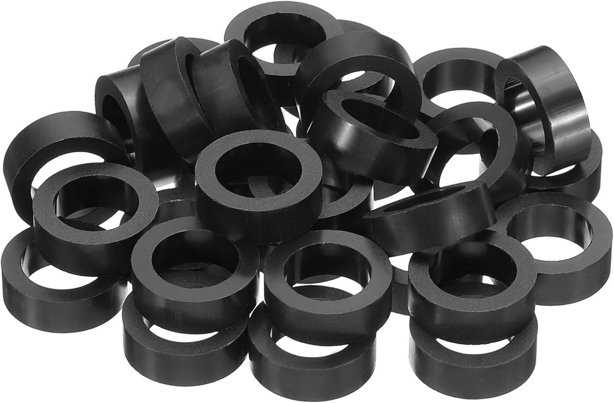 Ronde stopcontacten ABS afstandhouders sluitring, 30 stuks 12,2 mm ID, 18 mm OD, 8 mm lengte zonder schroefdraad, schakelaar en houder afstandhouders hardware voor M12 schroeven