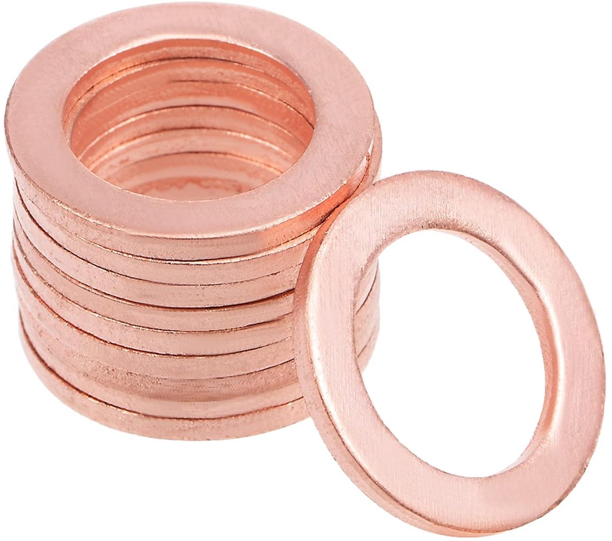 sourcing map 10 stuks 18 mm x 22 mm x 1,5 mm koperen sluitring voor schroevenbouten 12mm x 18mm x 1.5mm