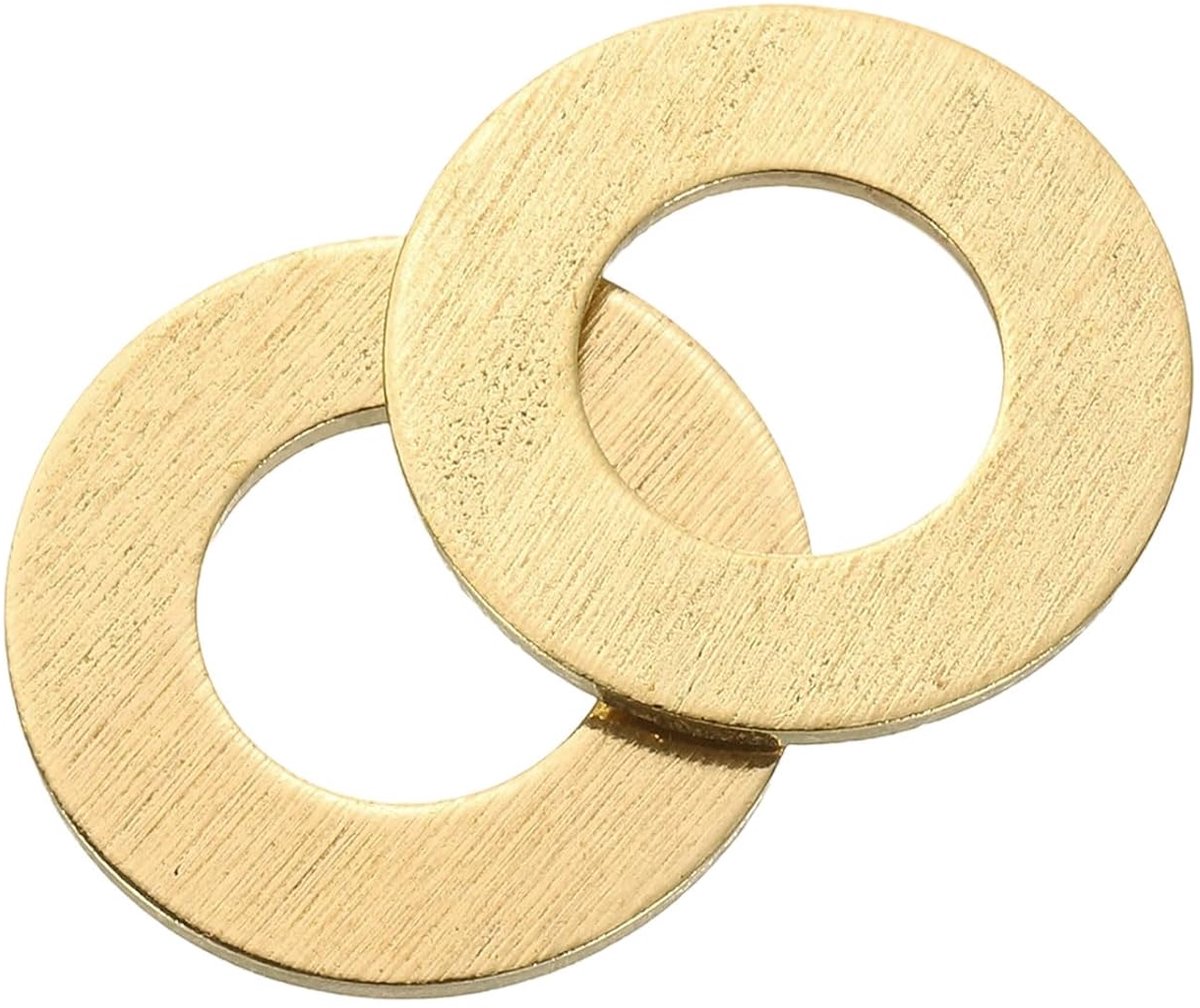 Set met 15 stuks sluitringen, M10 x 20mm x 1.2mm messing ring bijlagschijven assortiment, platte beveiligingsschijven pakkingring metalen schijven voor schroeven bouten moeren